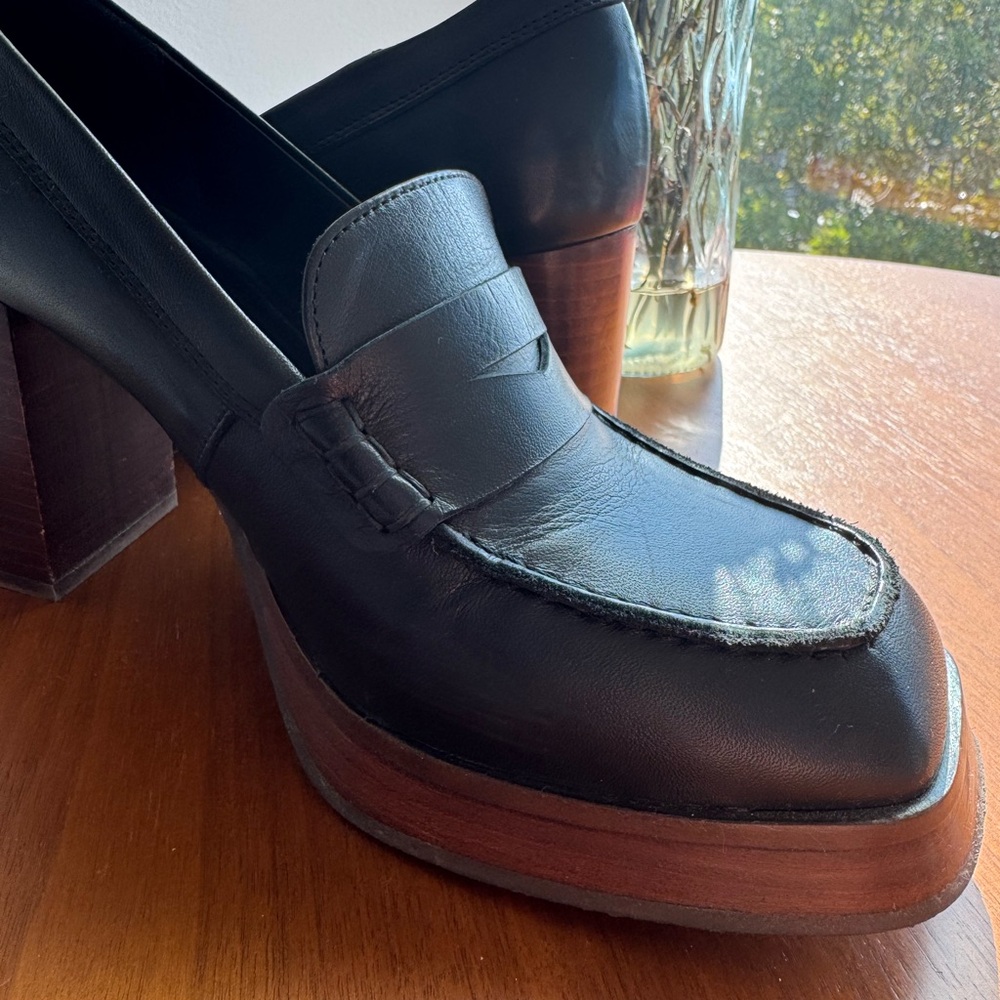ALOHAS Black Platform Loafers - Picture 3 of 4